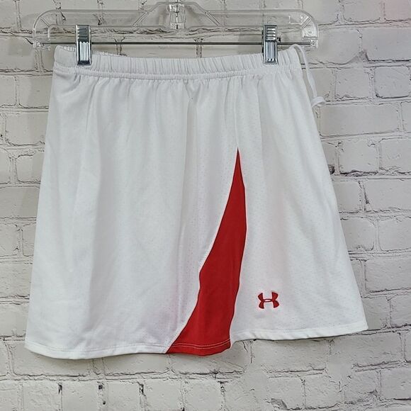 Under Armour Women's Athletic Skirt Red/White Nylon Mesh Tennis Golf Size SMALL - Picture 6 of 7